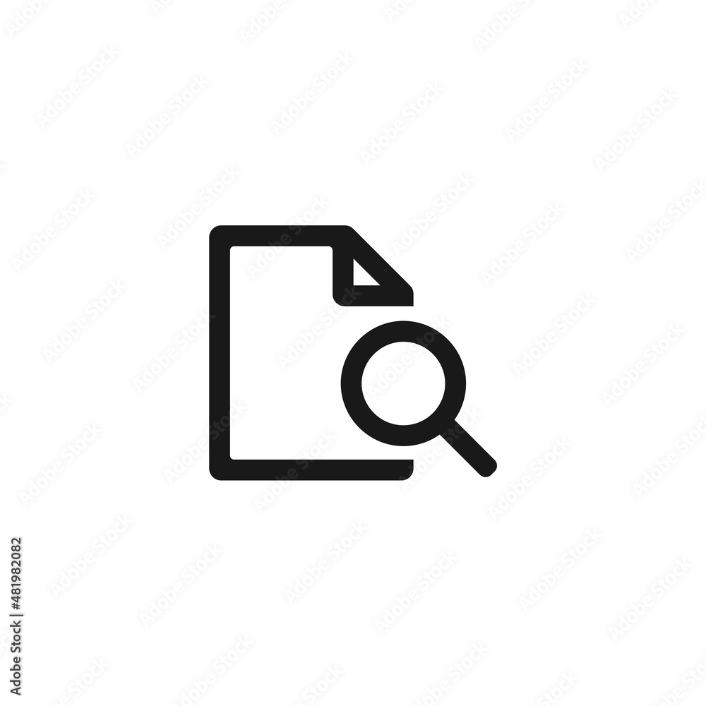 Search Document icon isolated on white background Search Document icon isolated on white background