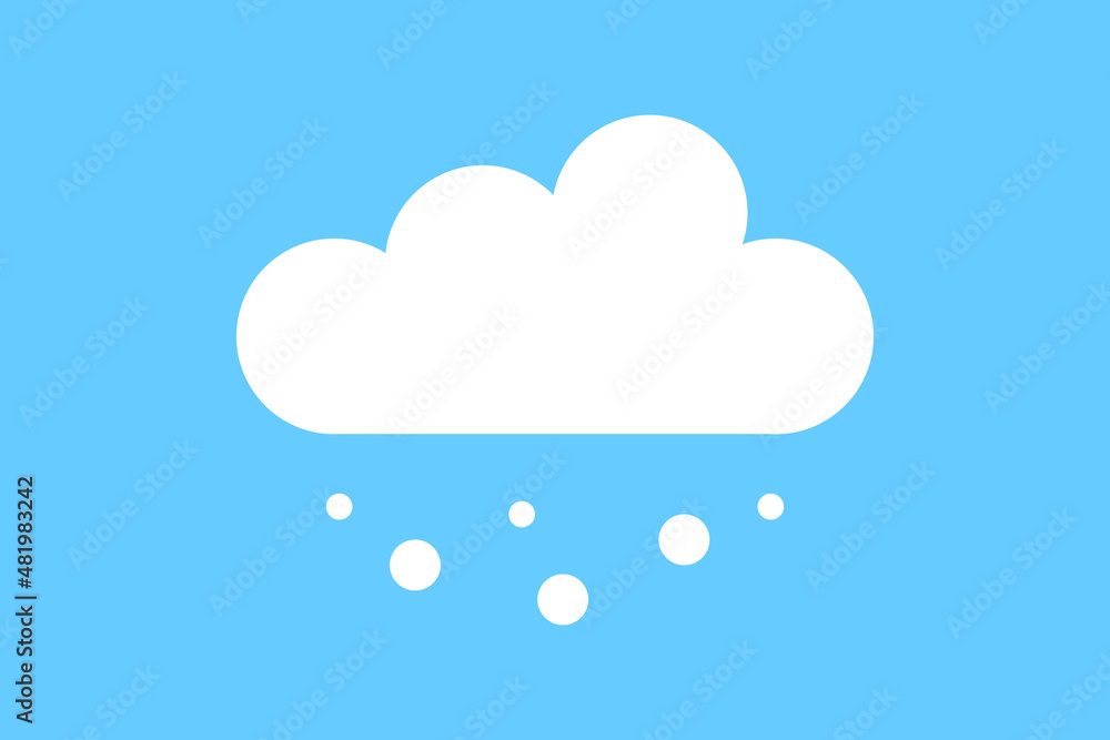 Snowy cloud at winter vector icon. Snow weather symbol Snowy cloud at winter vector icon. Snow weather symbol