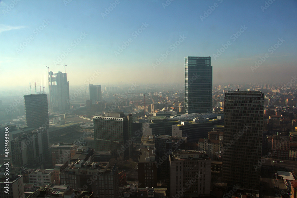 Aerial view of Milan fron the new tower