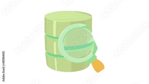 Searching database icon animation best cartoon object on white background photo