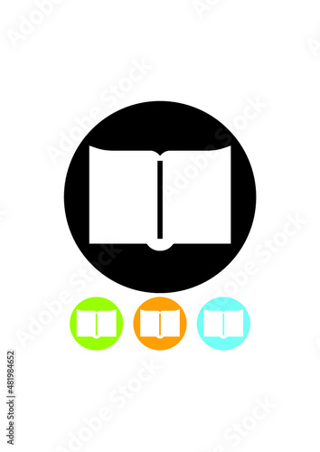 Bookstore logo. Printed media. Press. Open blank book, newspaper or magazine