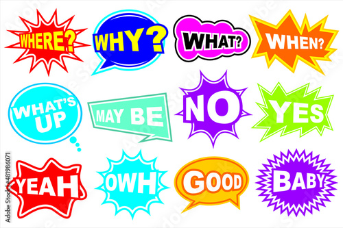 Set of comics speech bubbles