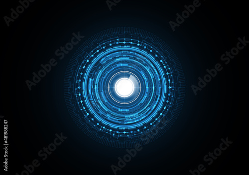 Technology abstract future light radar security circle background vector illustration
