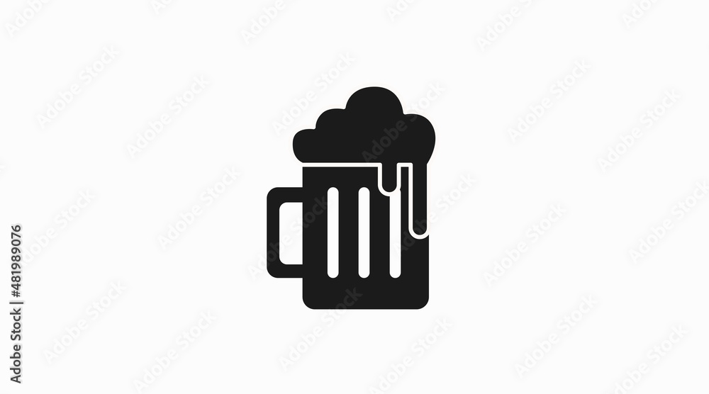 Beer Icon. Vector isolated editable illustration of a beer jar Beer Icon. Vector isolated editable illustration of a beer jar
