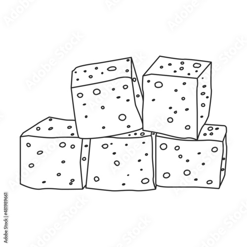 Cheese tofu vector icon.Outline vector icon isolated on white background cheese tofu.