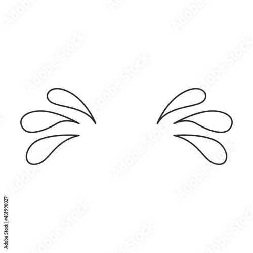 Tears vector icon.Outline vector icon isolated on white background tears.