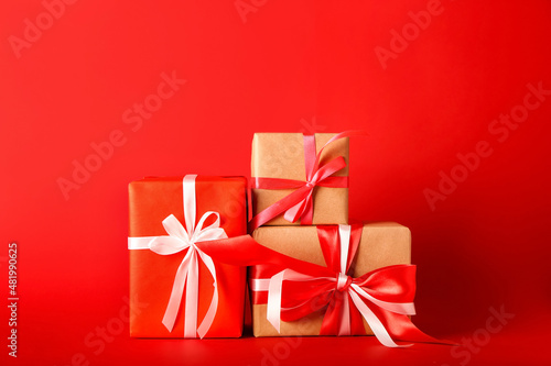 Valentine's Day gifts on color background © Pixel-Shot