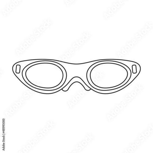 Diver glasses vector icon.Outline vector icon isolated on white background diver glasses.