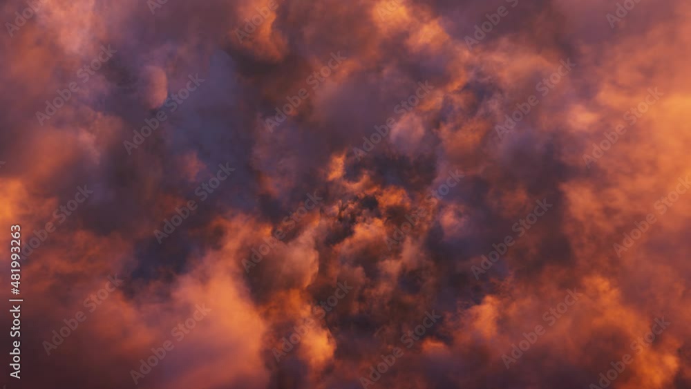 Flying through the Cinematic Golden Sunset Clouds Motion Background Loop Flying through the Cinematic Golden Sunset Clouds Motion Background Loop