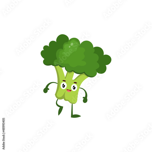 Cute, fun, fresh broccoli cartoon