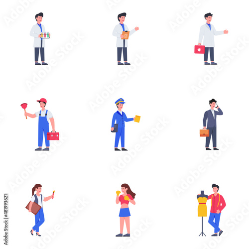 Pack of Professional People Flat Characters © Vectorslab