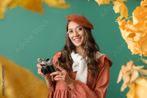 Smiling Parisian woman with...