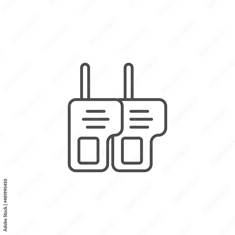 Walkie talkie outline icon. linear style sign for mobile concept and web design. Radio transceiver simple line vector icon. Symbol, logo illustration. Pixel perfect vector graphics Walkie talkie outline icon. linear style sign for mobile concept and web design. Radio transceiver simple line vector icon. Symbol, logo illustration. Pixel perfect vector graphics