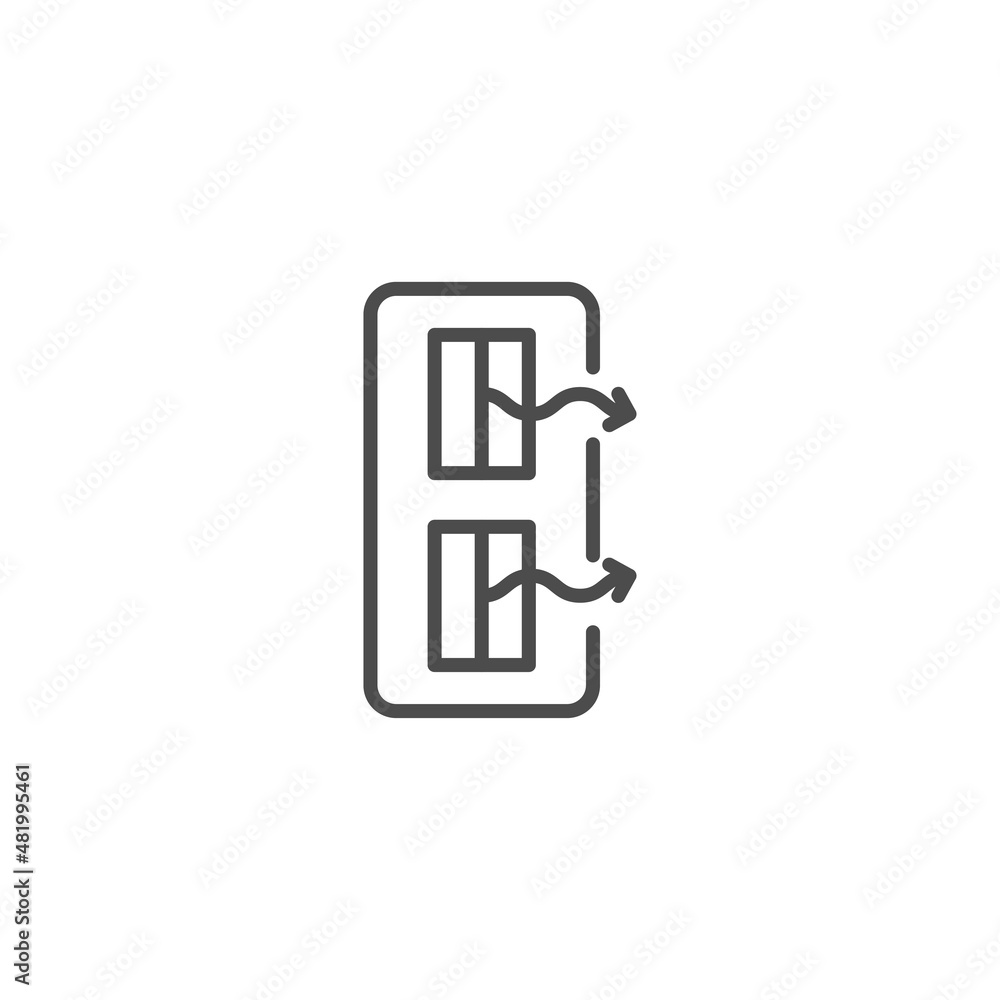 Obraz premium Car air filter line icon, outline vector sign, linear style pictogram isolated on white. Symbol, logo illustration. Editable stroke