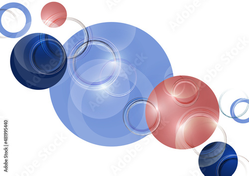 Circle design background with overlapping circles pattern. Banner with colored circles. Vector