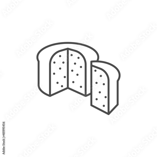 Panettone bread line icon. linear style sign for mobile concept and web design. Sweet bread outline vector icon. Symbol, logo illustration. Vector graphics