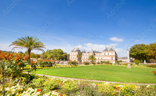 Beautiful garden in spring  beautiful view of the Luxembourg Gardens  place of famous landmark in Paris  France  UNESCO World Heritage Site.