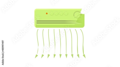 Wall heater icon animation best cartoon object on white background