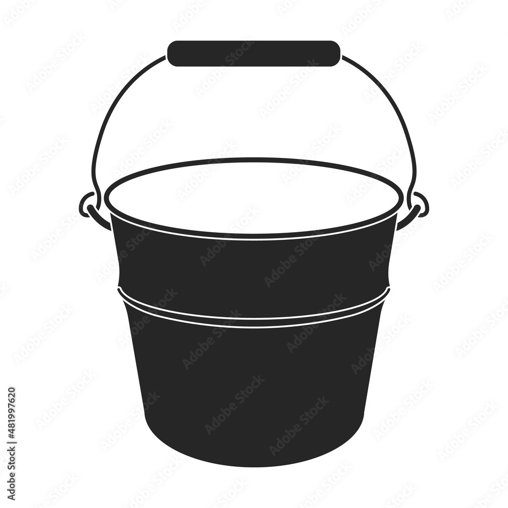 Bucket vector icon.Black vector icon isolated on white background bucket. Bucket vector icon.Black vector icon isolated on white background bucket.