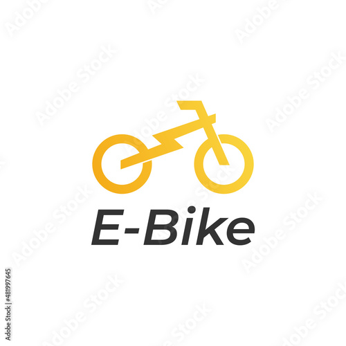 electric bike bicycle logo vector icon illustration