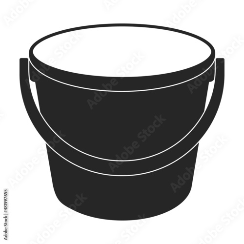 Bucket vector icon.Black vector icon isolated on white background bucket.
