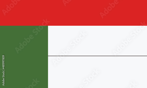 white background with green and red squares and lines