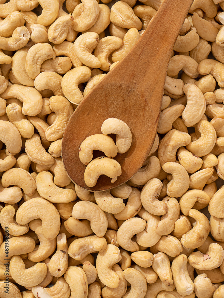 Fototapeta premium different nuts in a heap. nuts background.