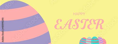 Happy easter background. Easter eggs with different colors, Vector