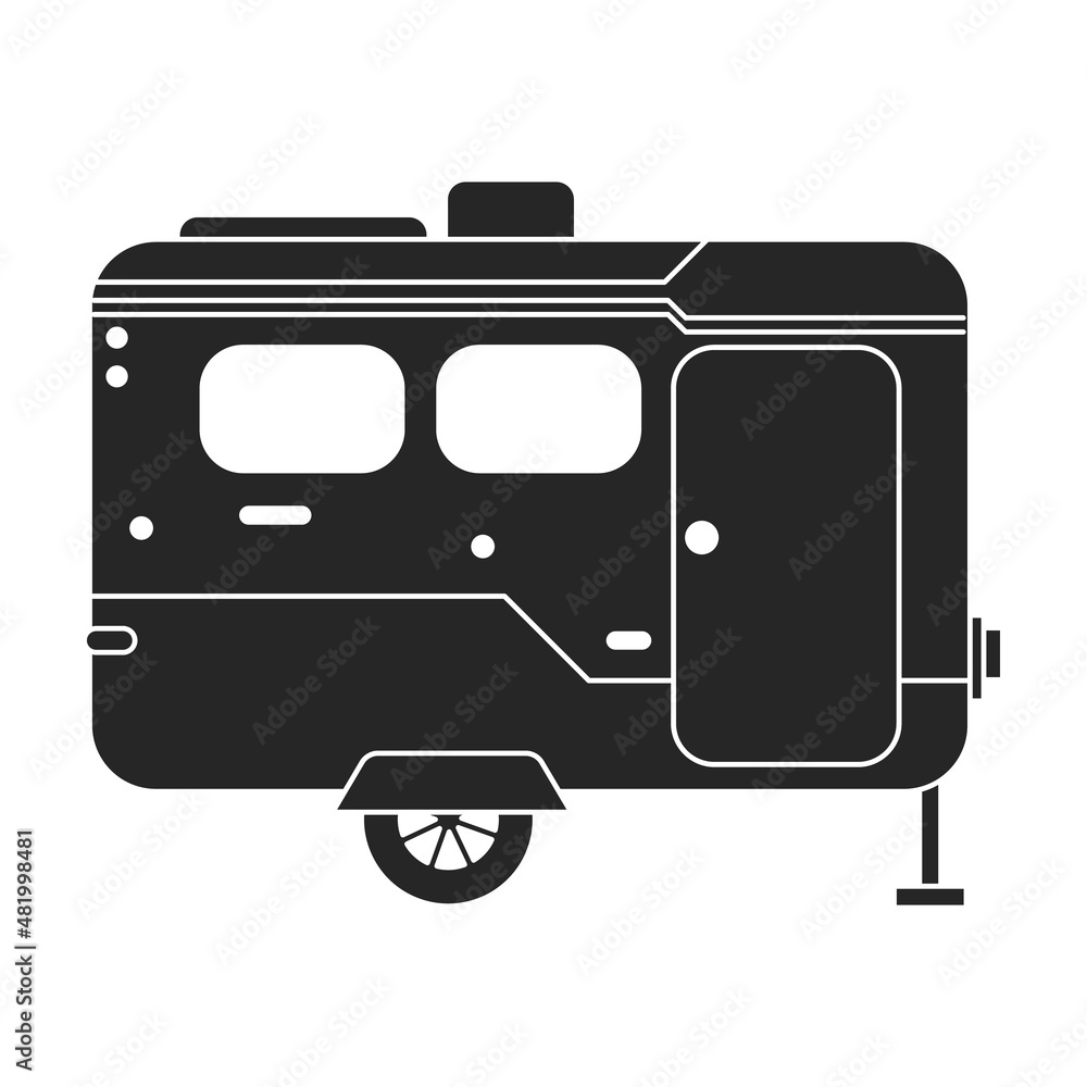 Trailer vector icon.Black vector icon isolated on white background trailer. Trailer vector icon.Black vector icon isolated on white background trailer.