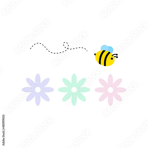 Honey bees with beautiful flowers.