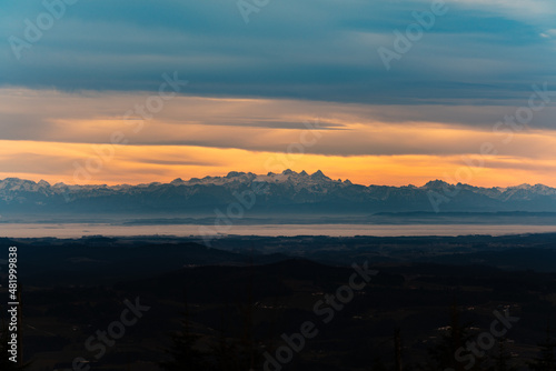 winter mountain panorama view in the alps © Dominik
