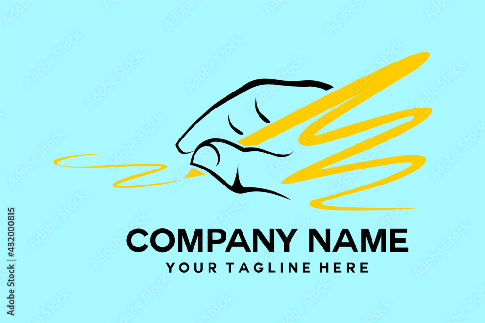 Obraz premium pen scribble logo by hand 