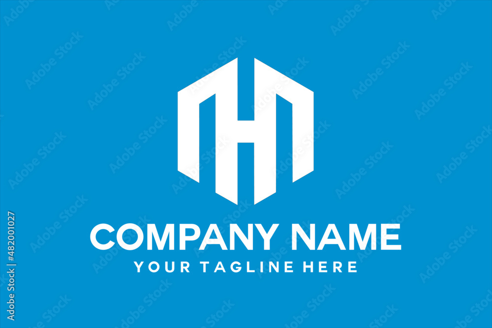 letter MH hexagon logo