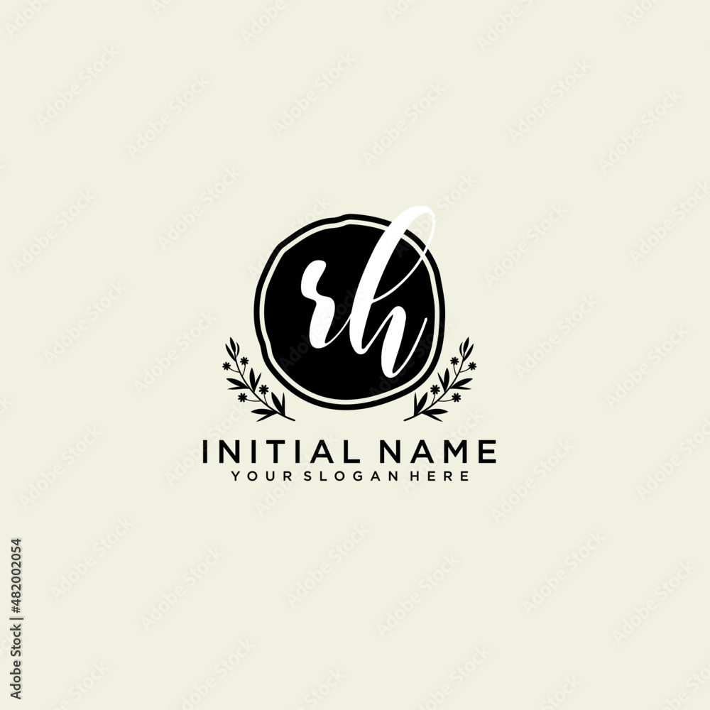 RH monogram logo template vector RH monogram logo template vector