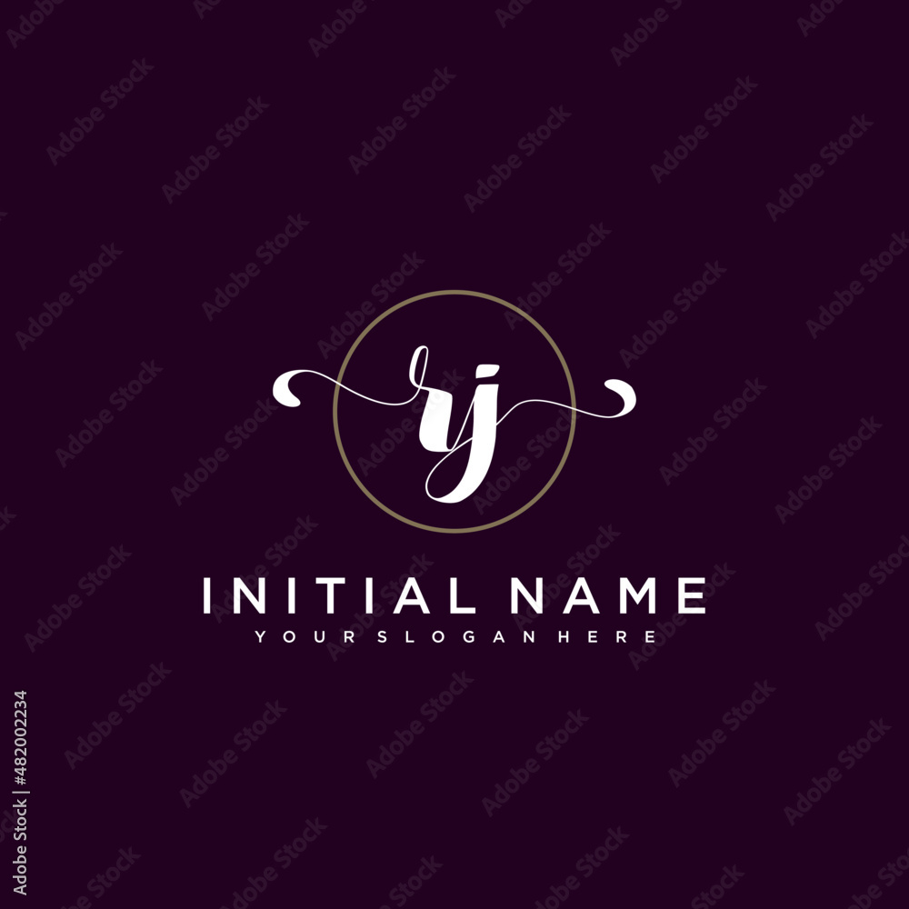Obraz premium RJ Beautiful handwriting logo or wedding monograms collection