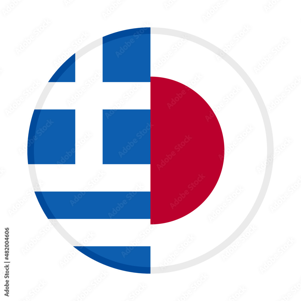 round icon with japan and greece flags. vector illustration isolated on white background
round icon with japan and greece flags. vector illustration isolated on white background