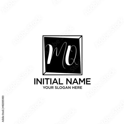 MQ monogram logo template vector 