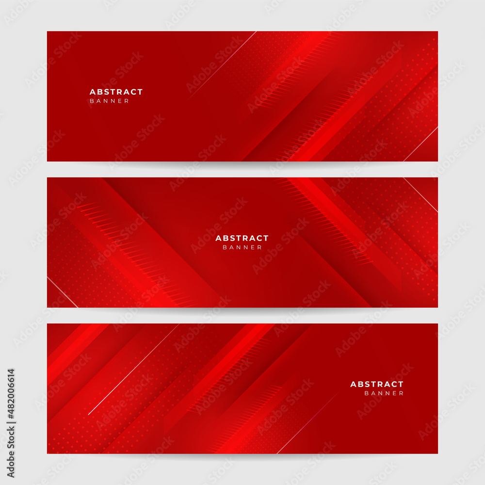 Corporate business red wide banner design background