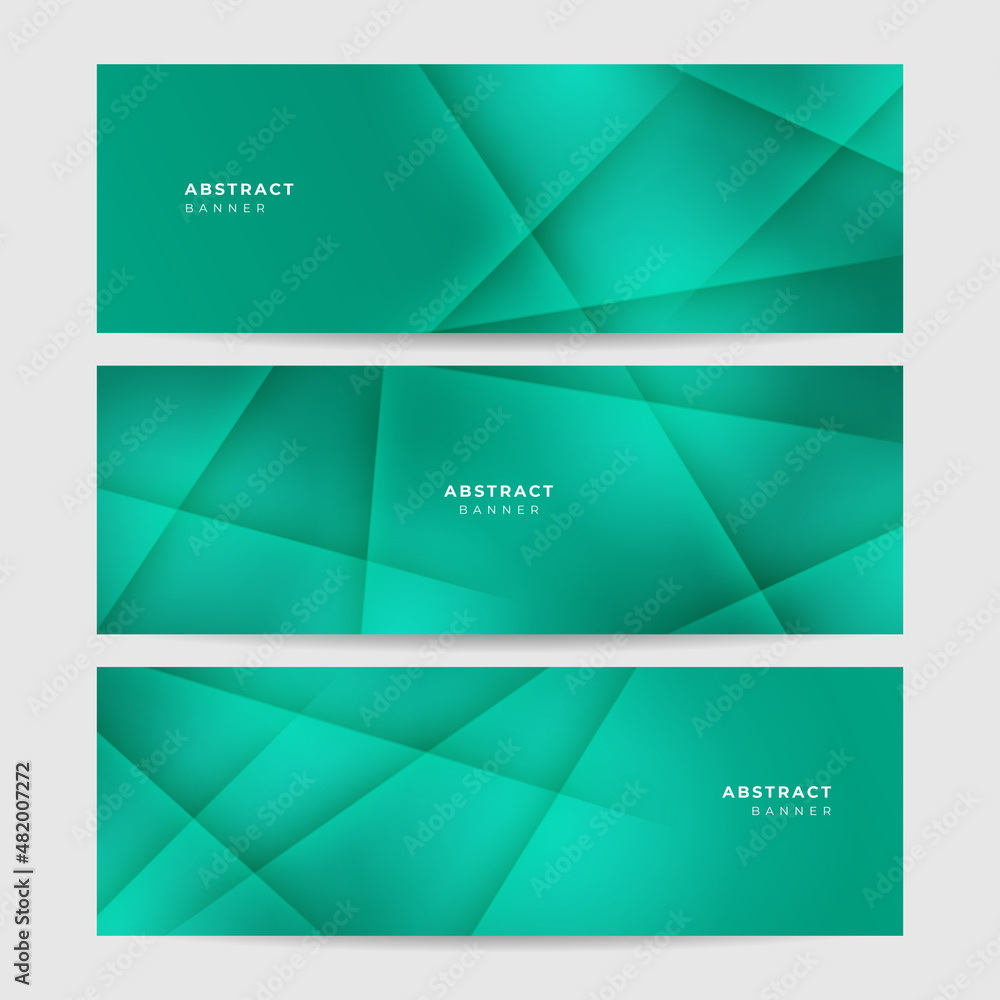 Fototapeta premium Corporate business green wide banner design background