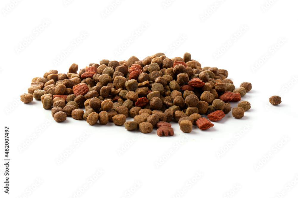 Dry cat food isolated on a white background Dry cat food isolated on a white background