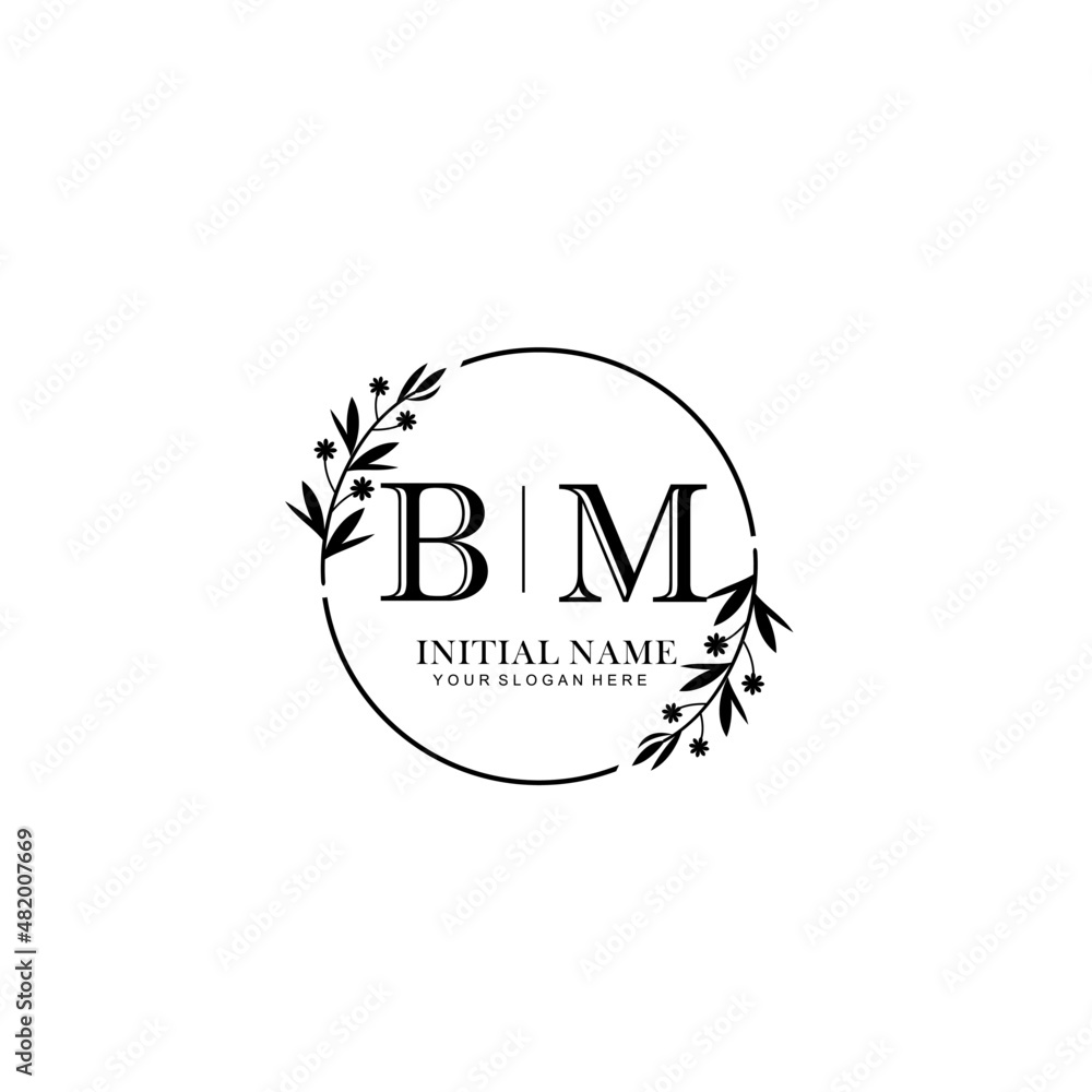 BM Hand drawn wedding monogram logo BM Hand drawn wedding monogram logo