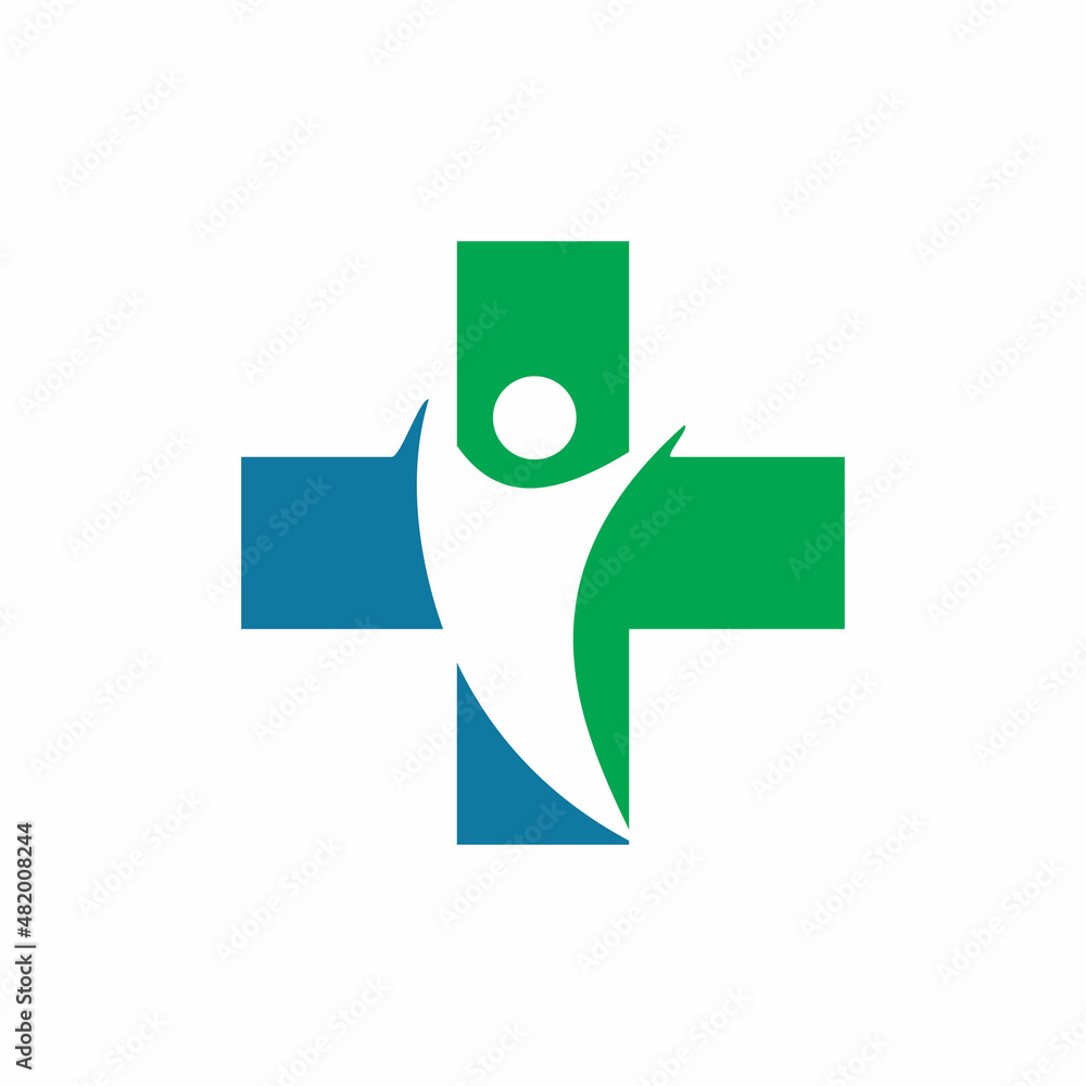 blue green medical healthy people community logo design blue green medical healthy people community logo design