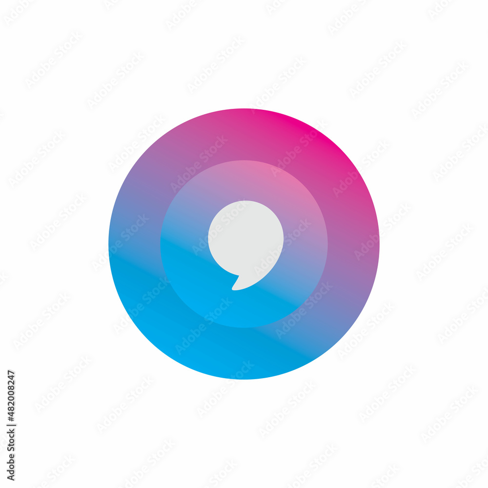 full color circle quote chat logo design full color circle quote chat logo design