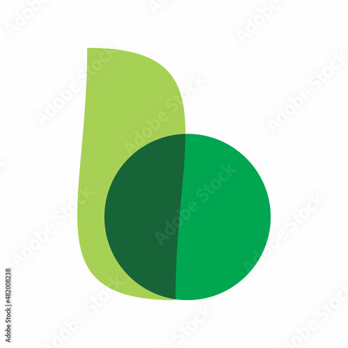 green color shape initial b letter logod esign photo