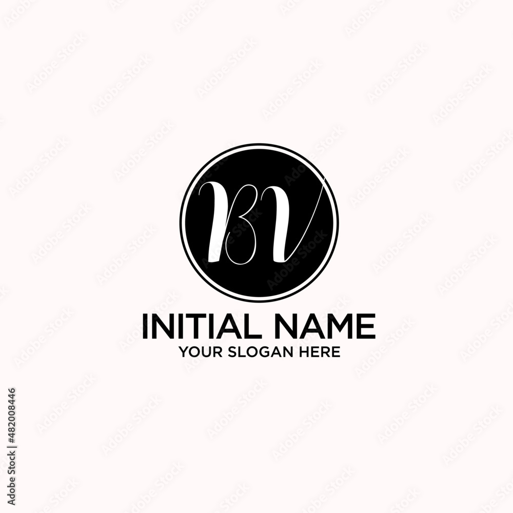 BV monogram logo template vector BV monogram logo template vector