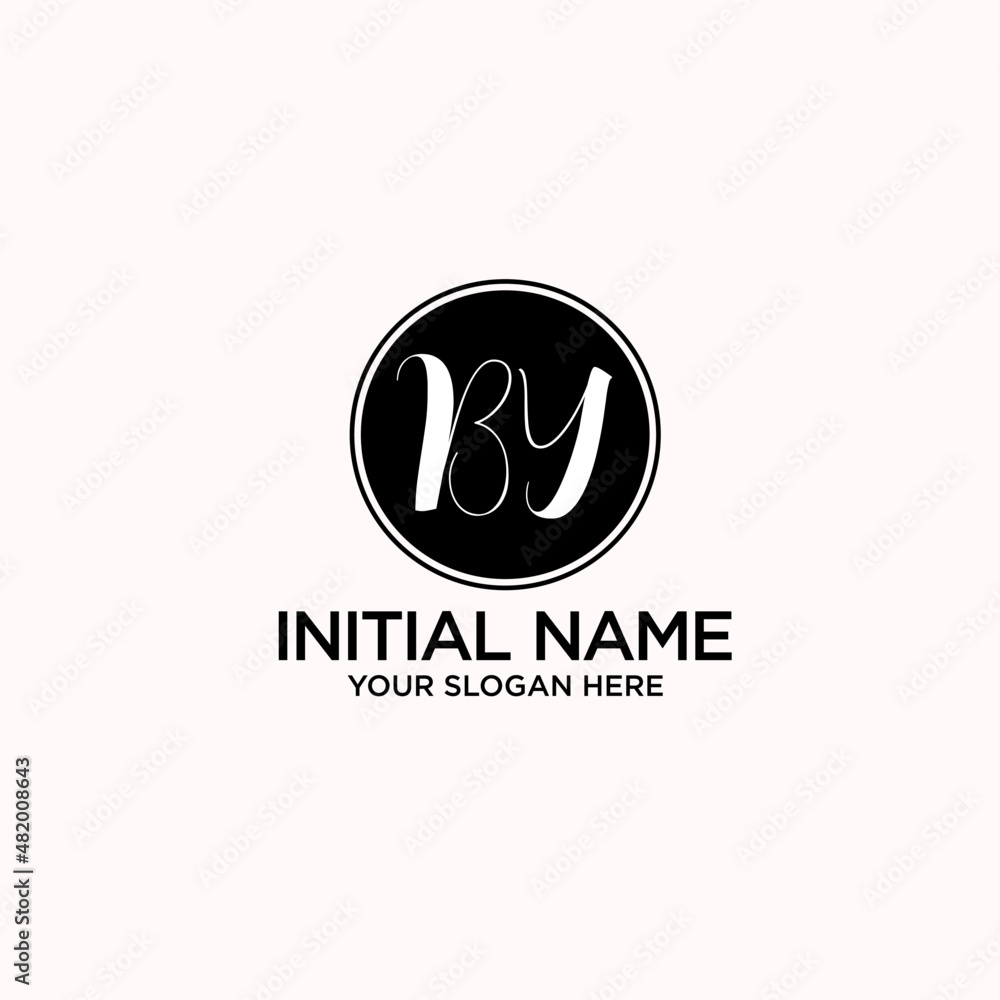 BY monogram logo template vector BY monogram logo template vector