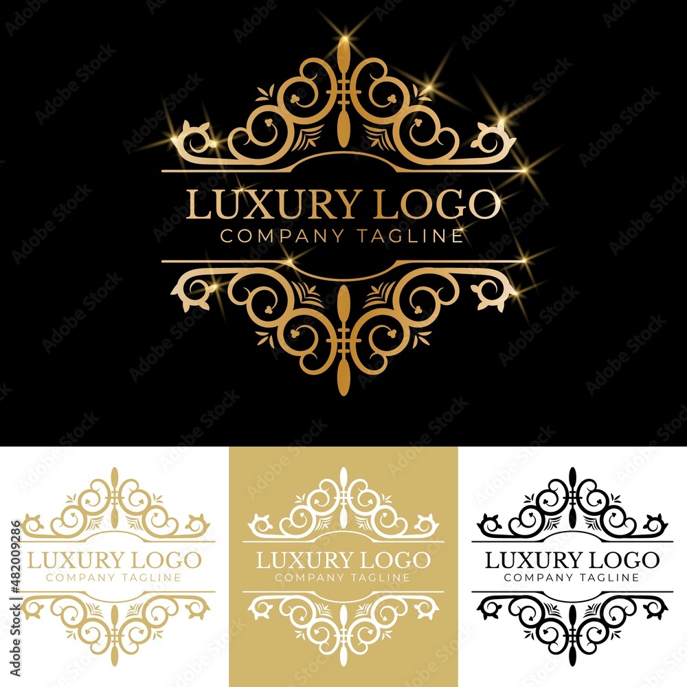 Antique retro luxury victorian calligraphic logo with ornamental frame Antique retro luxury victorian calligraphic logo with ornamental frame