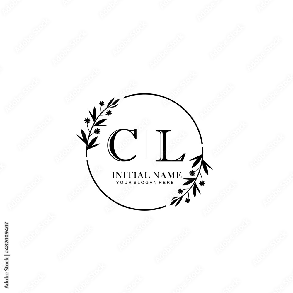 Fototapeta premium CL Hand drawn wedding monogram logo