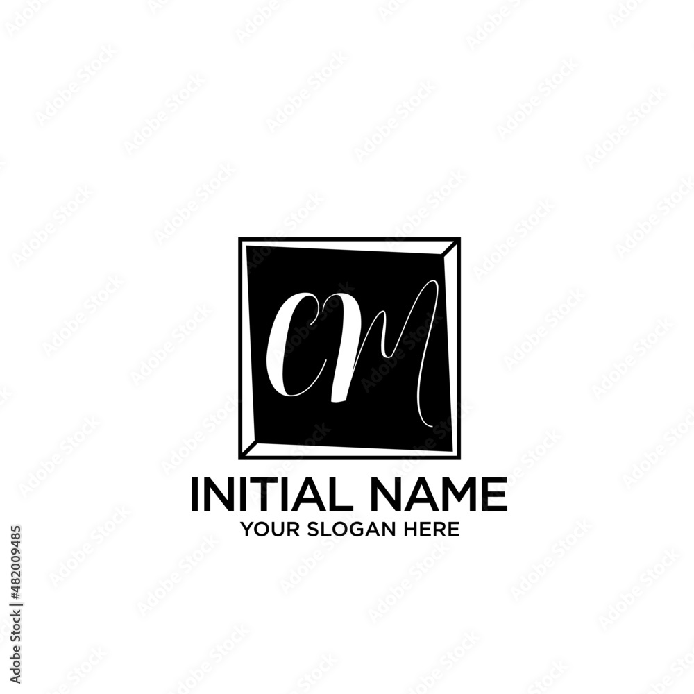 CM monogram logo template vector CM monogram logo template vector