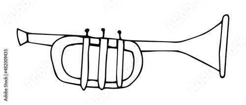 Vector Sketch Trumpet Doodle Mysical Instrument